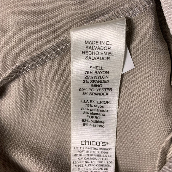 Chico's Skort NWT Women's Size 3.5 (18) Josie Stretch Spring Stripe Pale Taupe - Picture 7 of 9